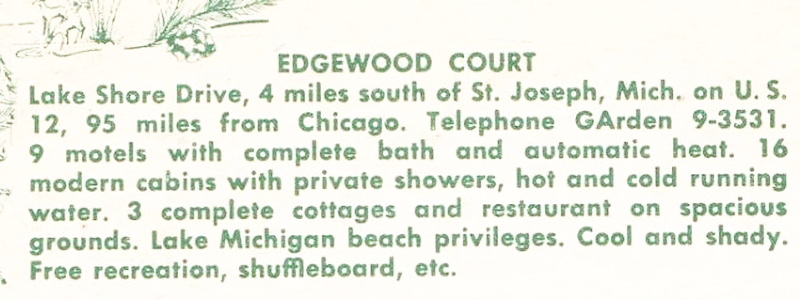 Edgewood Court Motel - Postcard (newer photo)